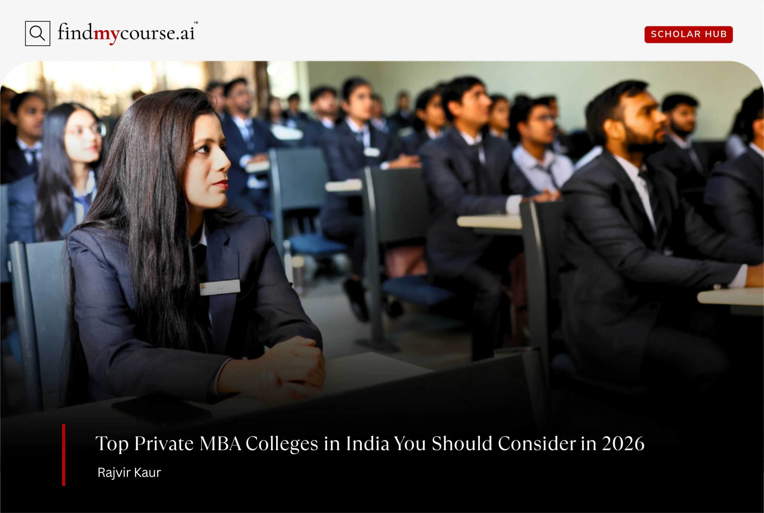 Management students in formal uniform in class denoting top private MBA colleges in India — Findmycourse.ai