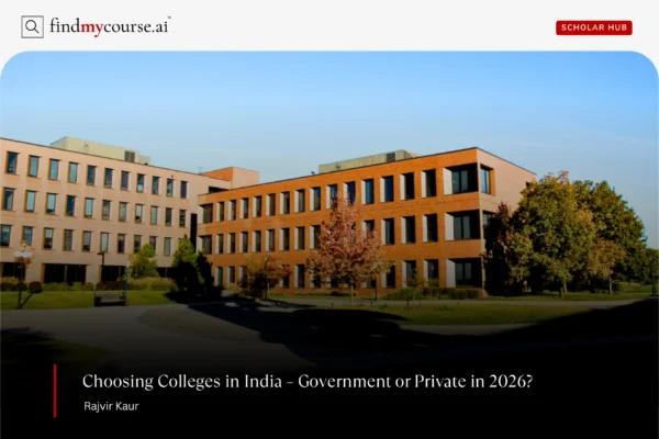 View of a college building representing govt vs private colleges in India — Findmycourse.ai