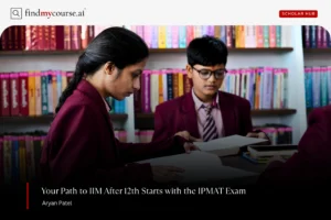 12th class students studying in a library denoting IPMAT Exam for IIMs in India — Findmycourse.ai