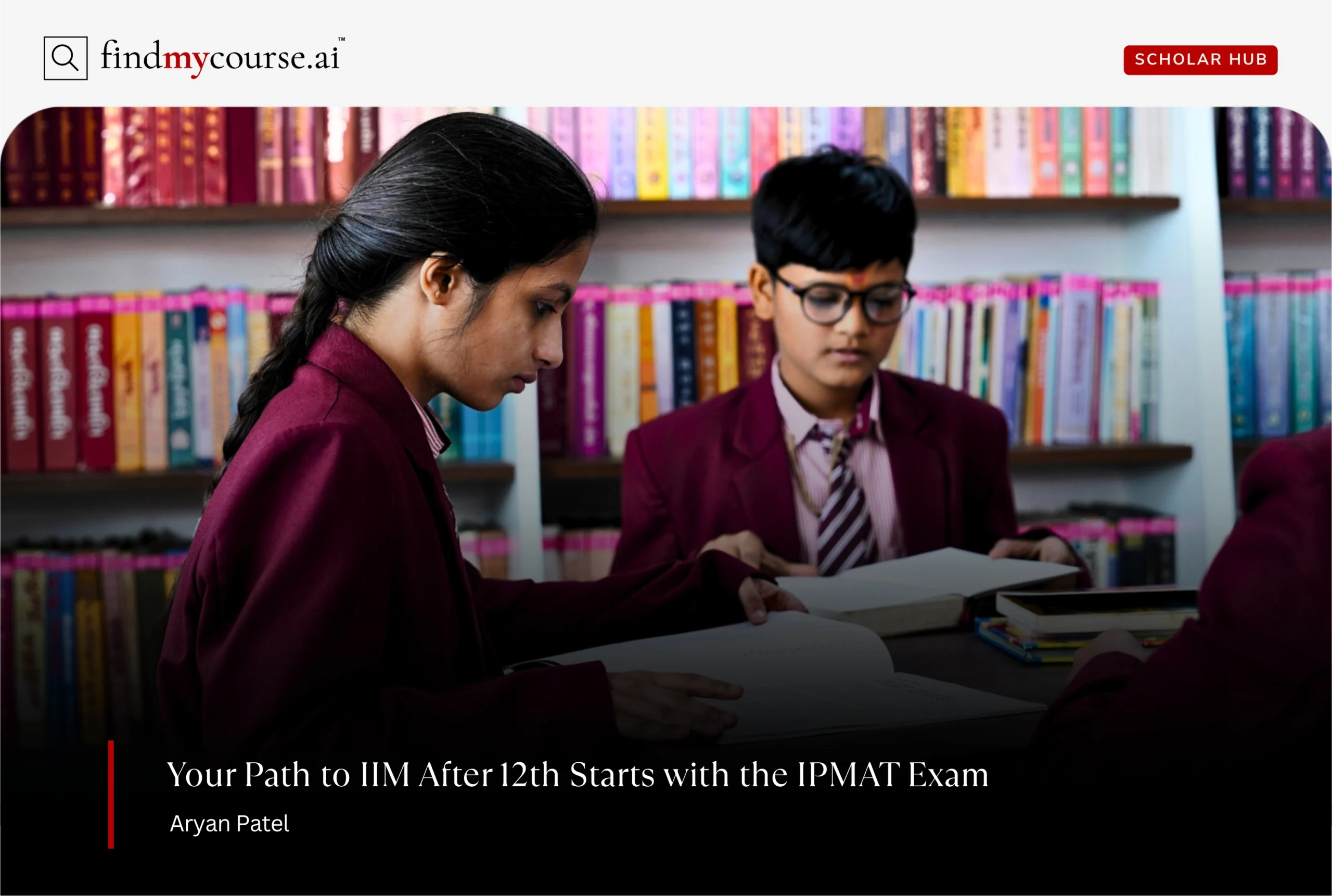 12th class students studying in a library denoting IPMAT Exam for IIMs in India — Findmycourse.ai