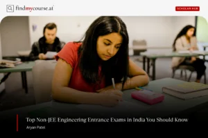 Student in an exam hall representing non-JEE engineering entrance exams in India — Findmycourse.ai
