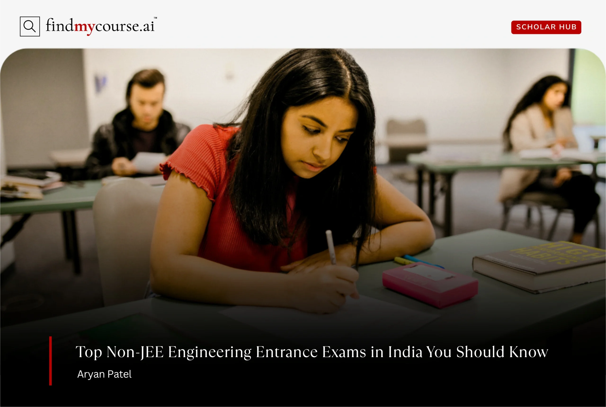 Student in an exam hall representing non-JEE engineering entrance exams in India — Findmycourse.ai
